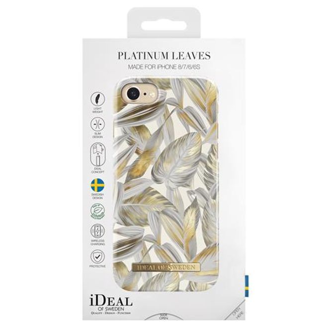 iDeal of Sweden - iPhone SE (2022) / SE (2020) / 8 / 7 Hülle - Printed Case - Platinum Leaves