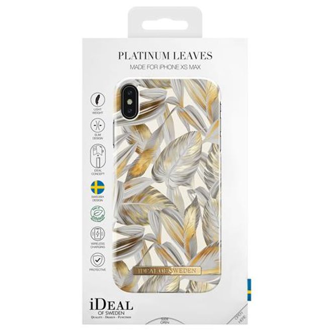 iDeal of Sweden - iPhone XS Max Hülle - Printed Case - Platinum Leaves