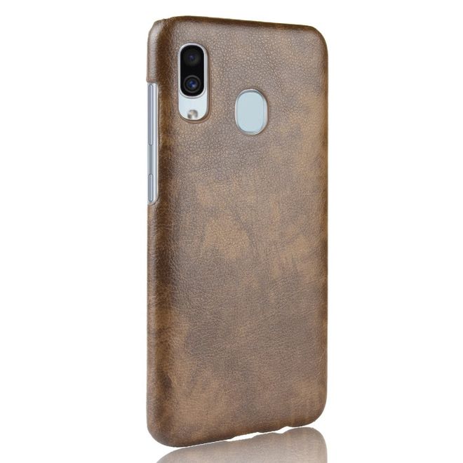Samsung Galaxy A20e Hülle - Backcover mit Litchitextur - kaffeefarben