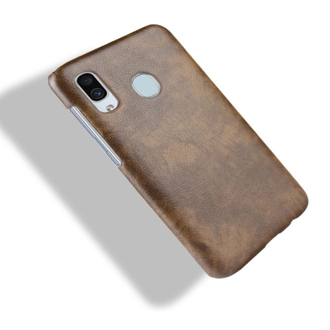 Samsung Galaxy A20e Hülle - Backcover mit Litchitextur - kaffeefarben