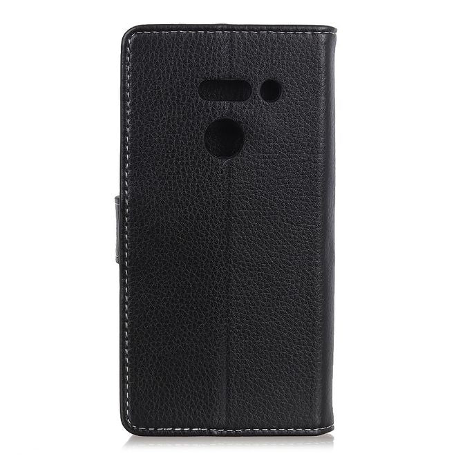 Étui pour LG G8 ThinQ - Collection Litchi Leather Bookcover II - Noir