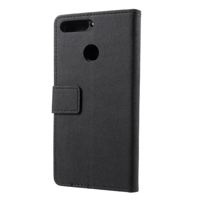 Huawei Honor 7A Mini Handy Hülle - Classic III Leder Bookcover Series - schwarz