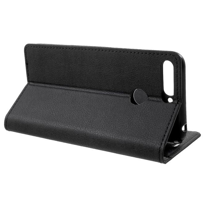 Huawei Honor 7A Mini Handy Hülle - Classic III Leder Bookcover Series - schwarz