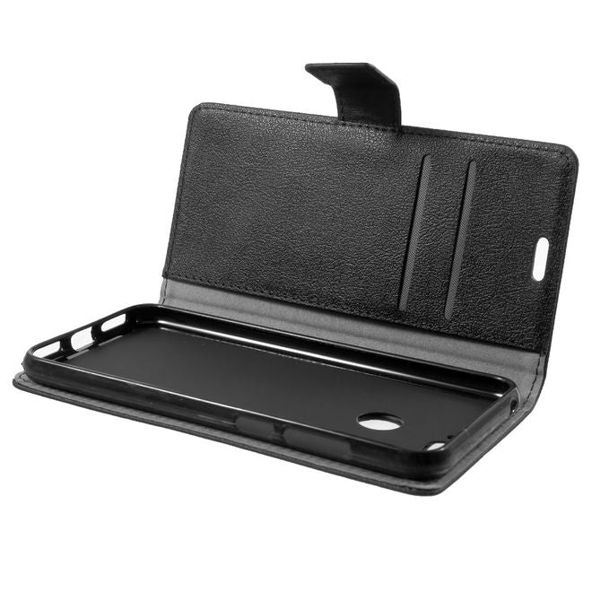 Huawei Honor 7A Mini Handy Hülle - Classic III Leder Bookcover Series - schwarz