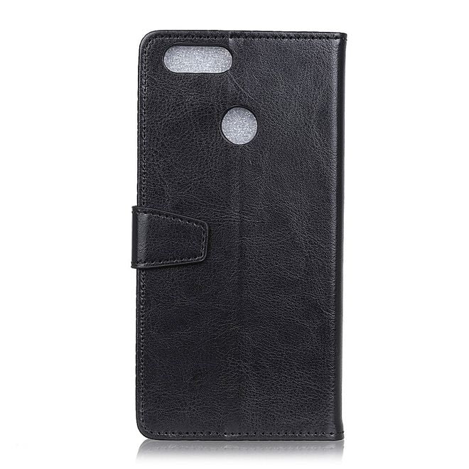 Huawei Honor 7A Handyhülle - Crazy Horse Leder Bookcover Series - schwarz