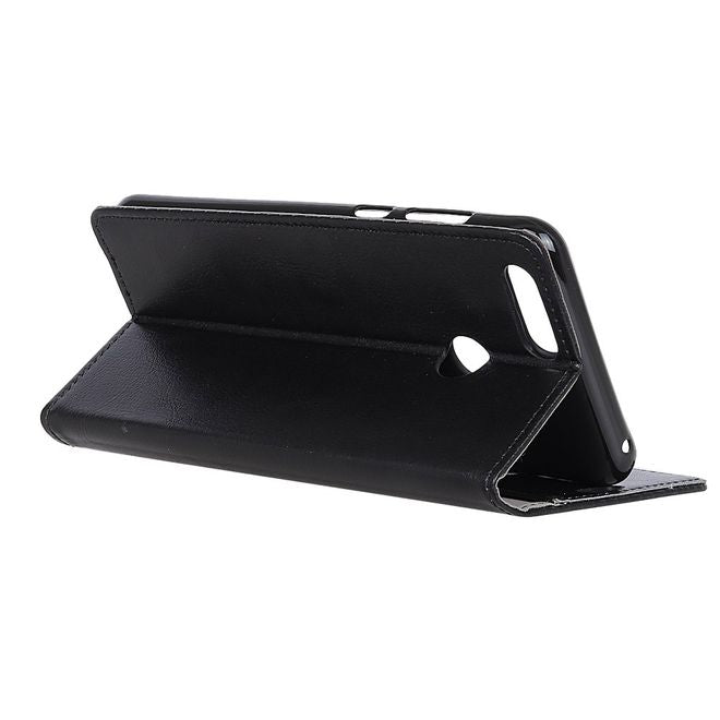 Huawei Honor 7A Handyhülle - Crazy Horse Leder Bookcover Series - schwarz