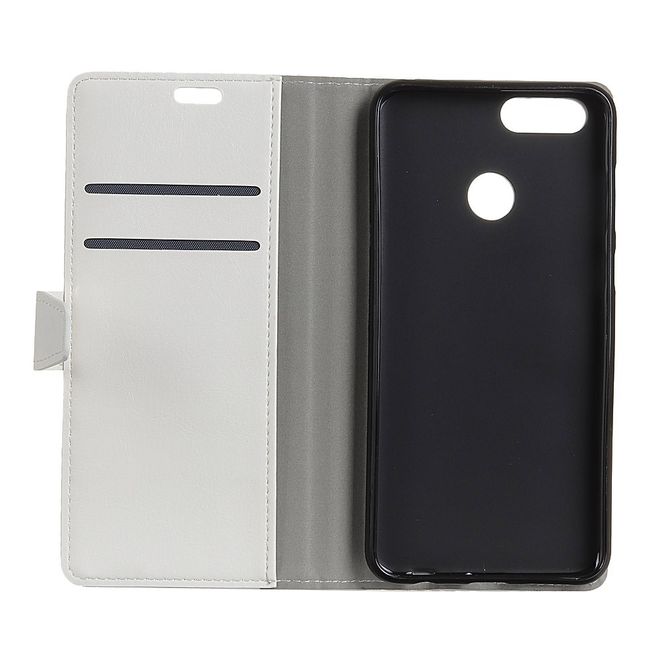 Huawei Honor 7A Handyhülle - Crazy Horse Leder Bookcover Series - weiss