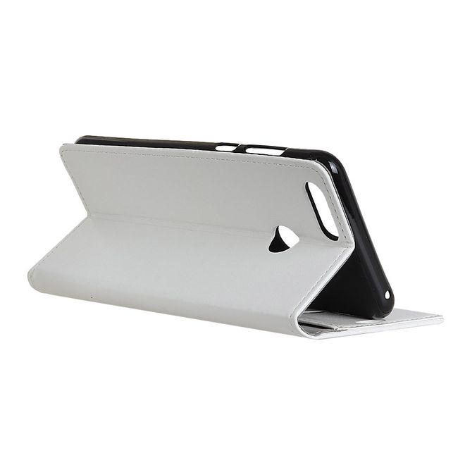 Huawei Honor 7A Handyhülle - Crazy Horse Leder Bookcover Series - weiss