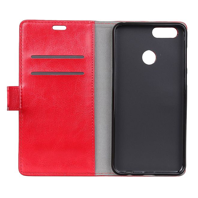 Huawei Honor 7A Handyhülle - Crazy Horse Leder Bookcover Series - rot