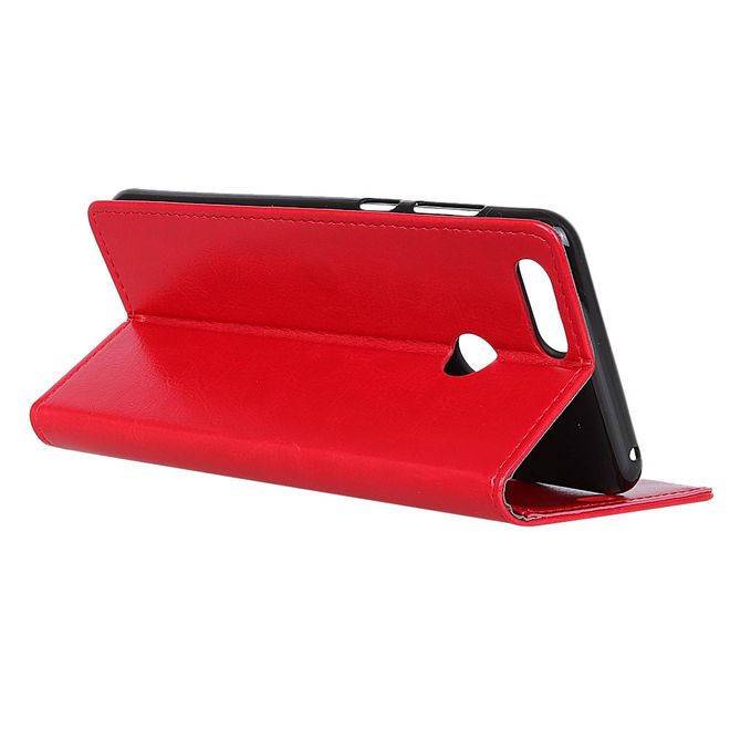 Huawei Honor 7A Handyhülle - Crazy Horse Leder Bookcover Series - rot