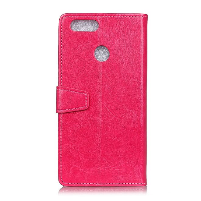 Huawei Honor 7A Handyhülle - Crazy Horse Leder Bookcover Series - rosa