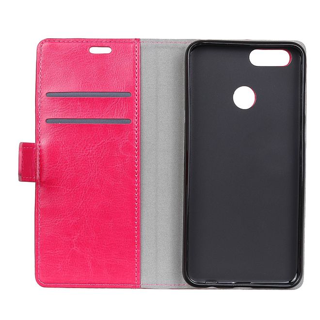 Huawei Honor 7A Handyhülle - Crazy Horse Leder Bookcover Series - rosa
