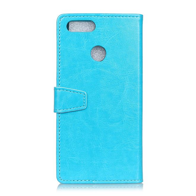 Huawei Honor 7A Handyhülle - Crazy Horse Leder Bookcover Series - blau