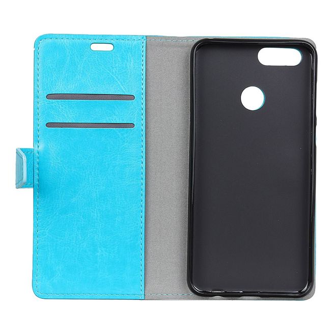 Huawei Honor 7A Handyhülle - Crazy Horse Leder Bookcover Series - blau