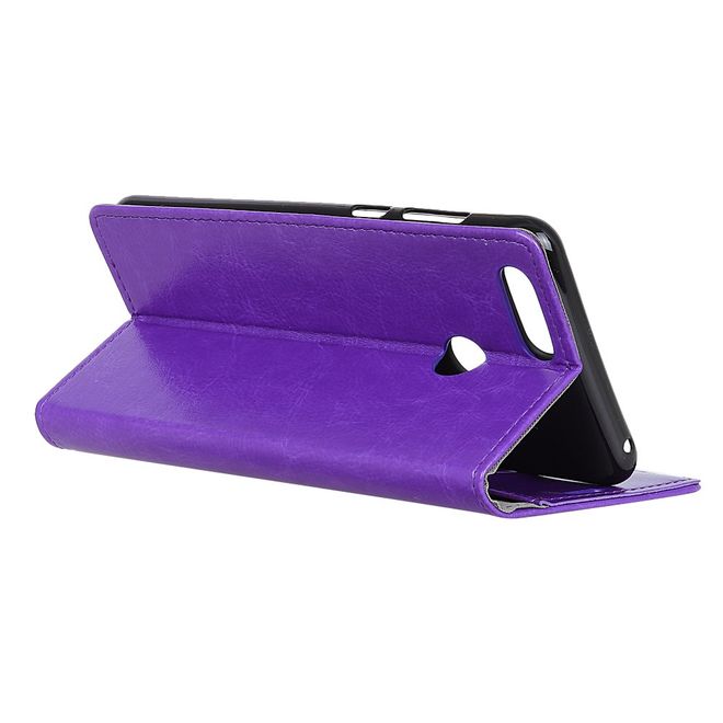 Huawei Honor 7A Handyhülle - Crazy Horse Leder Bookcover Series - purpur