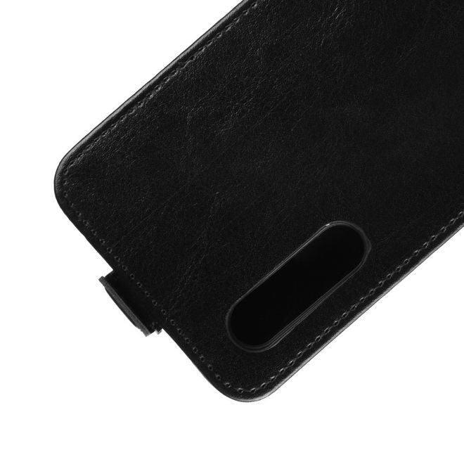 Xiaomi Mi 9 SE Handyhülle - Crazy Horse Leder Flipcase - vertikal - schwarz