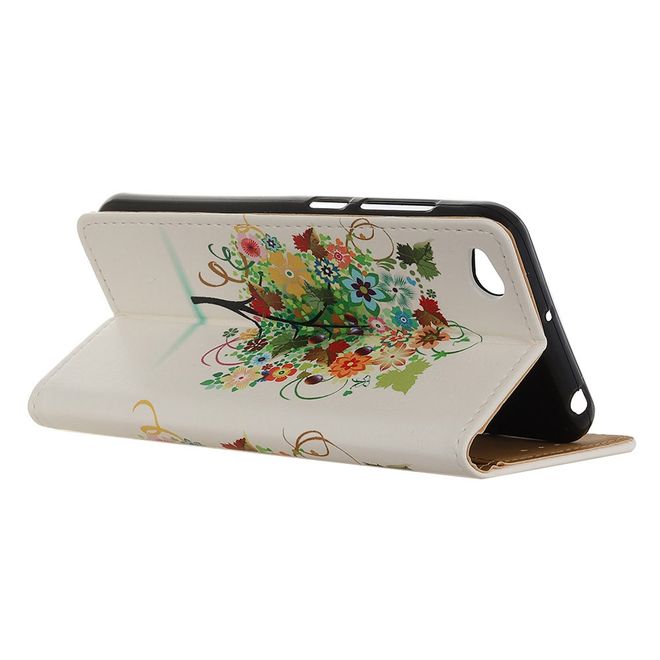 Xiaomi Redmi Go Handyhülle - Leder Bookcover Image II Series - farbiger Baum