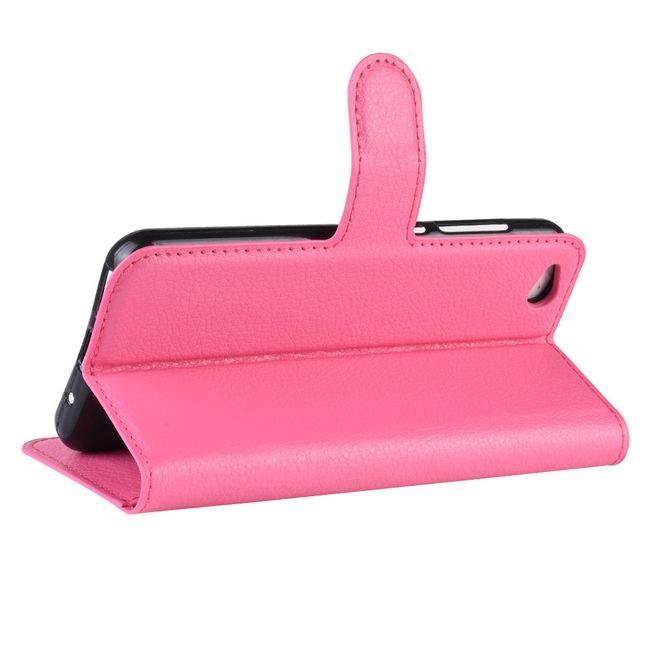Xiaomi Redmi Go Handy Hülle - Litchi Leder Bookcover Series - rosa