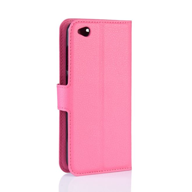 Xiaomi Redmi Go Handy Hülle - Litchi Leder Bookcover Series - rosa