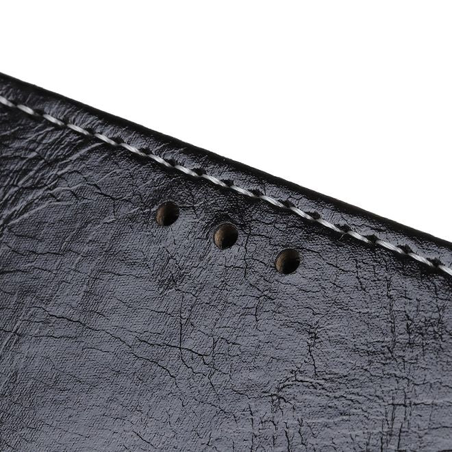 Étui pour Nokia 1 Plus - Étui en cuir Crazy Horse vintage - Noir