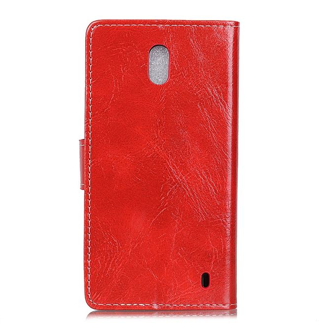 Étui pour Nokia 1 Plus - Étui en cuir Crazy Horse vintage - Rouge