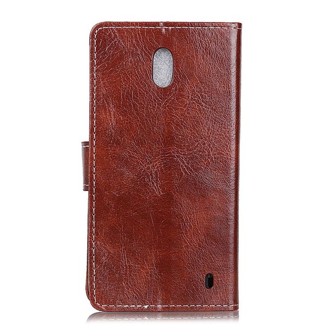 Étui pour Nokia 1 Plus - Étui en cuir Crazy Horse vintage - Marron