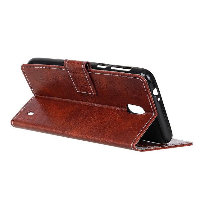 Étui pour Nokia 1 Plus - Étui en cuir Crazy Horse vintage - Marron