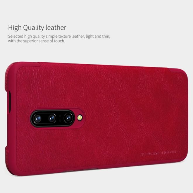 Nillkin - OnePlus 7 Pro Hülle - Leder Book Case - Qin Series - rot