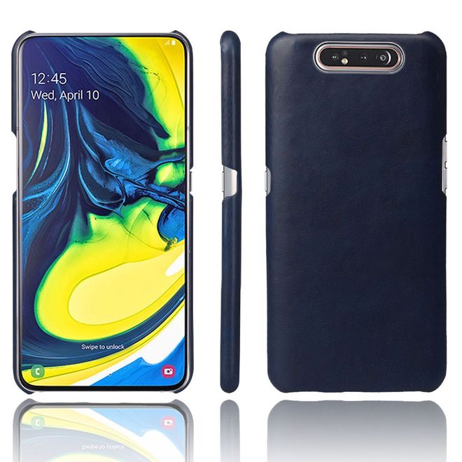Samsung Galaxy A80 Hülle - Crazy Horse Plastik Hardcase - blau