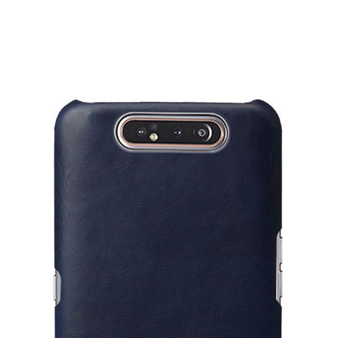 Samsung Galaxy A80 Hülle - Crazy Horse Plastik Hardcase - blau