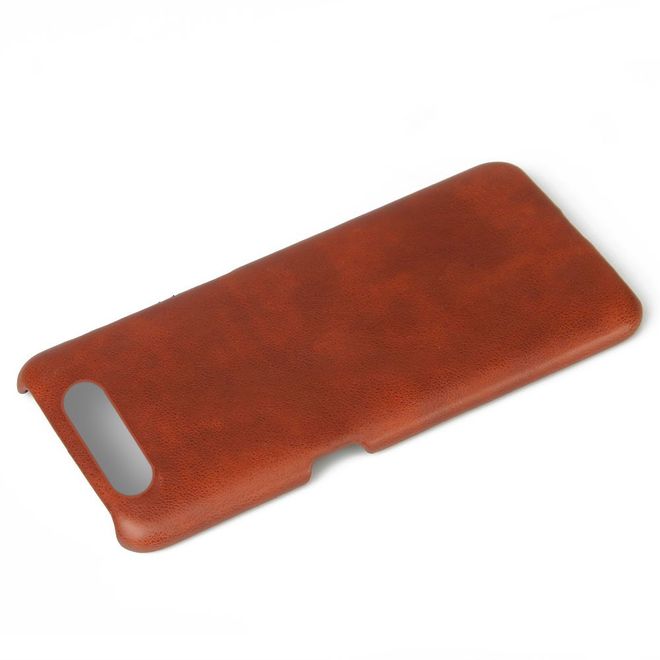 Samsung Galaxy A80 Hülle - Crazy Horse Plastik Hardcase - braun