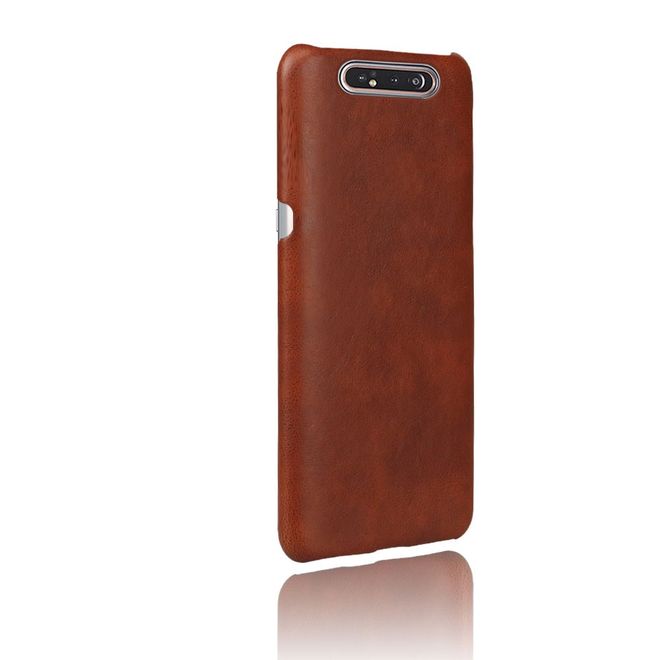 Samsung Galaxy A80 Hülle - Crazy Horse Plastik Hardcase - braun
