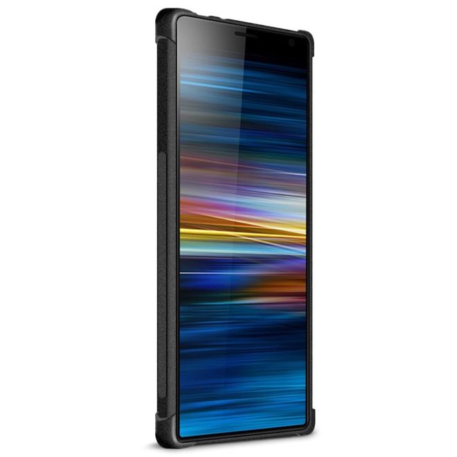 Imak - Sony Xperia 10 Plus Handyhülle - Case aus TPU Plastik - inklusive Schutzglas - matt schwarz