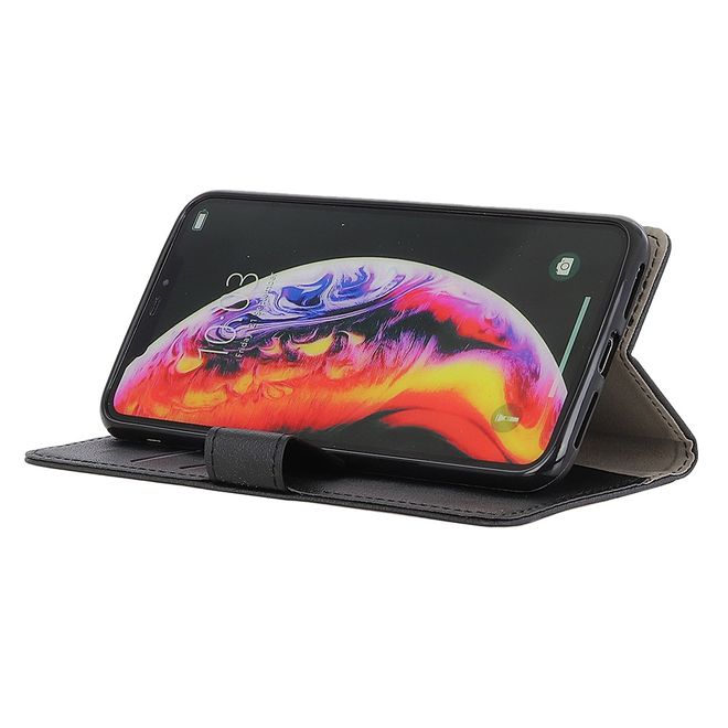 LG V50 ThinQ 5G Handy Hülle - Classic III Leder Bookcover Series - schwarz