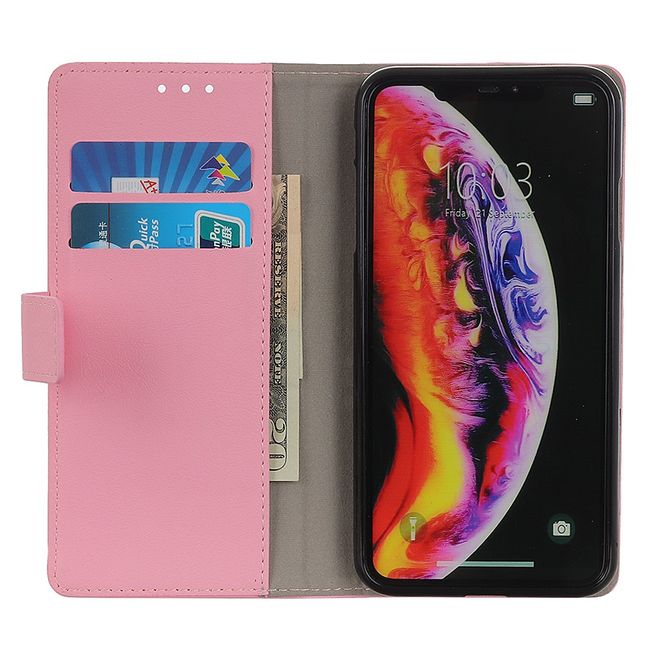 LG V50 ThinQ 5G Handy Hülle - Classic III Leder Bookcover Series - pink