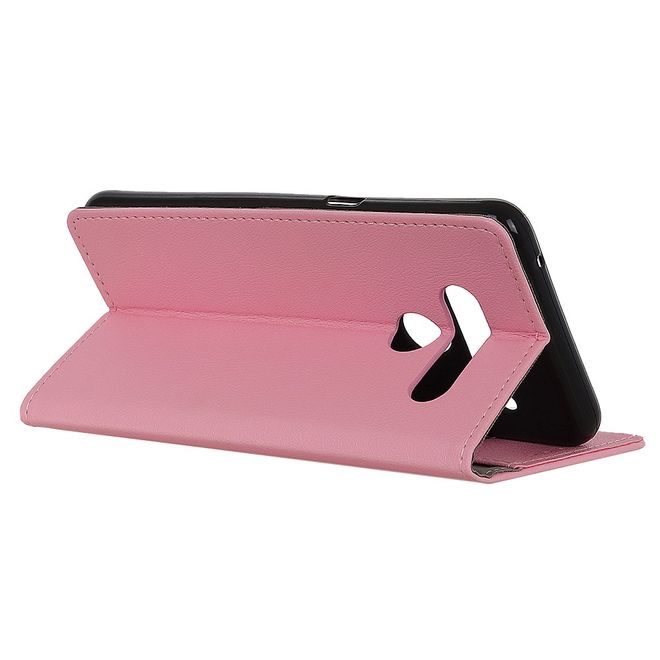 LG V50 ThinQ 5G Handy Hülle - Classic III Leder Bookcover Series - pink