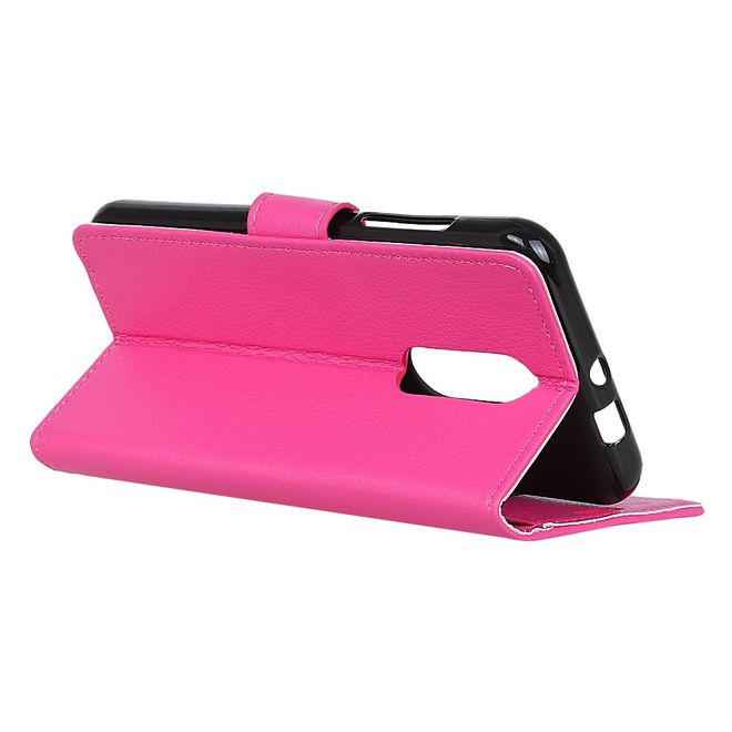 Nokia 3.2 Handy Hülle - Litchi Leder Bookcover Series - rosa