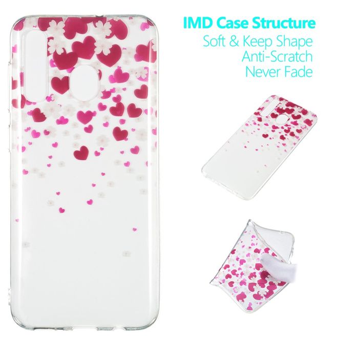 Samsung Galaxy A50 Handyhülle - Softcase Image Plastik Series - Herze und Blumen