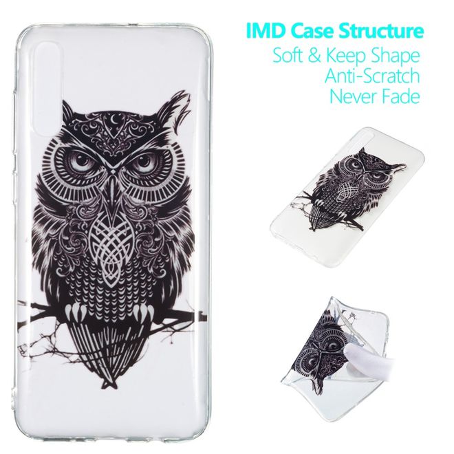 Samsung Galaxy A70 Handyhülle - Softcase Image Plastik Series - schwarze Eule