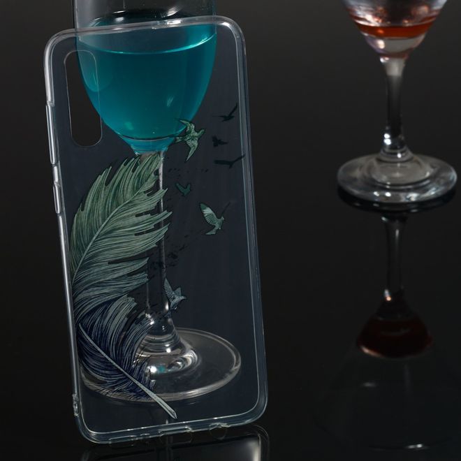 Samsung Galaxy A70 Handyhülle - Softcase Image Plastik Series - Feder und Vögel