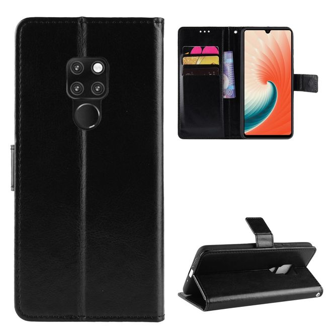 Huawei Mate 20 X / Mate 20 X 5G Handyhülle - Crazy Horse IV Leder Bookcover Series - schwarz