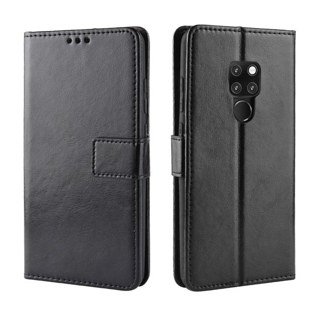 Huawei Mate 20 X / Mate 20 X 5G Handyhülle - Crazy Horse IV Leder Bookcover Series - schwarz