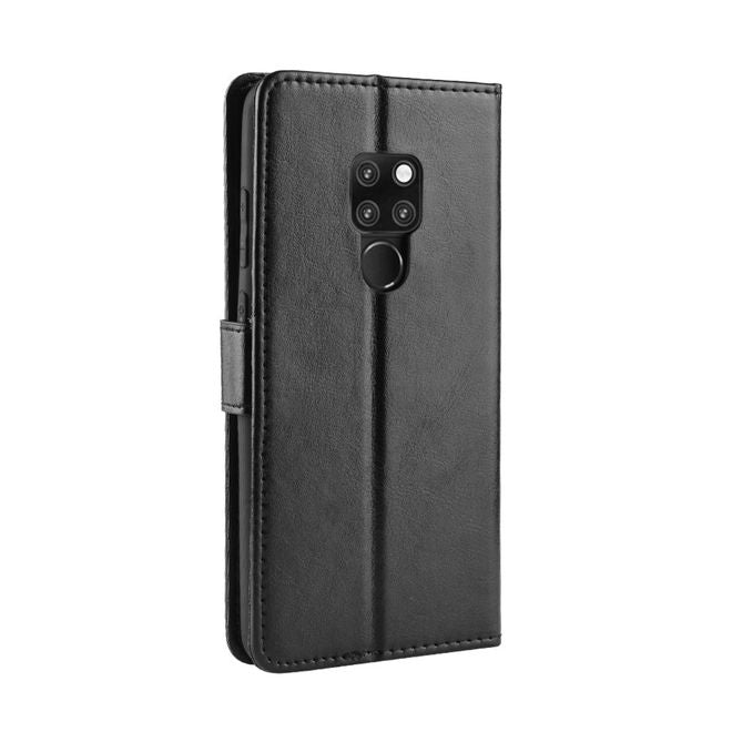 Huawei Mate 20 X / Mate 20 X 5G Handyhülle - Crazy Horse IV Leder Bookcover Series - schwarz