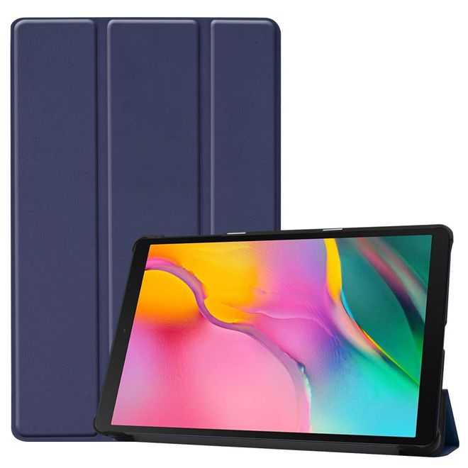 Samsung Galaxy Tab A 10.1 (2019) Hülle - Dreifach faltbares Leder Case - dunkelblau
