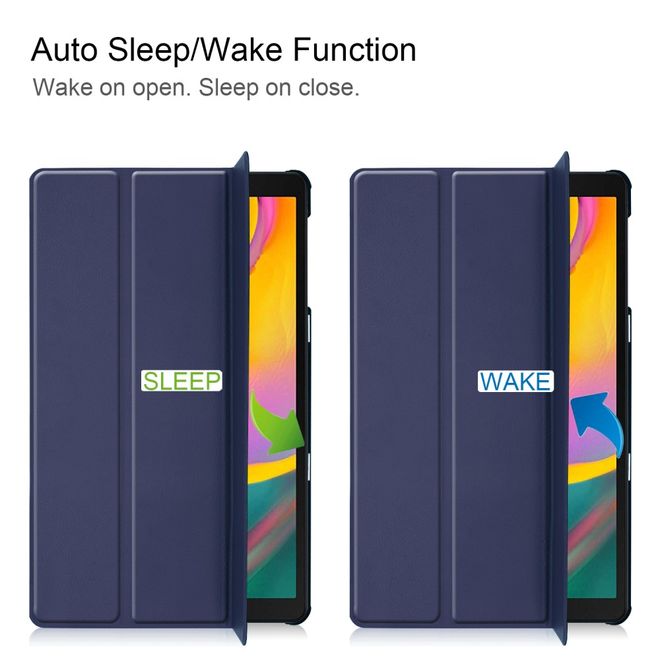 Samsung Galaxy Tab A 10.1 (2019) Hülle - Dreifach faltbares Leder Case - dunkelblau