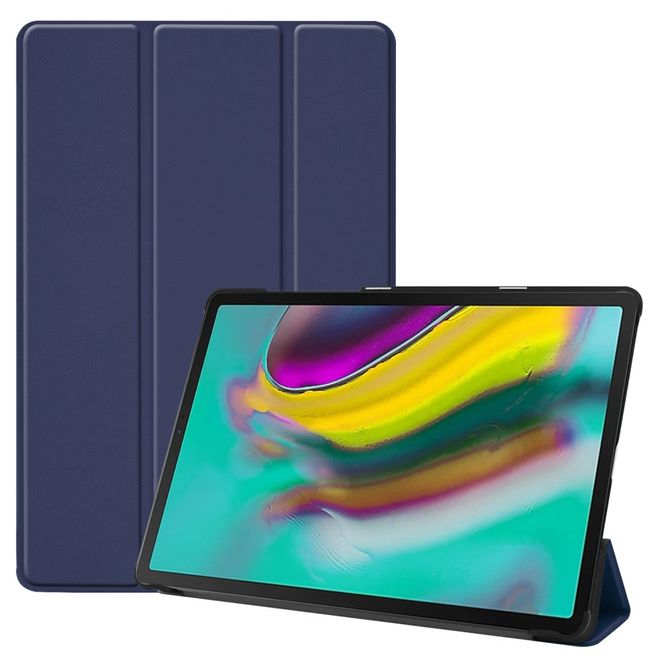 Samsung Galaxy Tab S5e Hülle - Dreifach faltbares Leder Case - dunkelblau