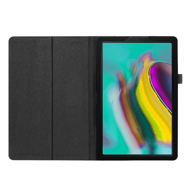 Samsung Galaxy Tab A 10.1 (2019) Hülle - Leder Case mit Litchitextur - schwarz