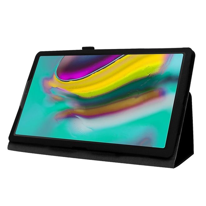Samsung Galaxy Tab A 10.1 (2019) Hülle - Leder Case mit Litchitextur - schwarz