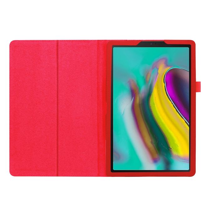 Samsung Galaxy Tab A 10.1 (2019) Hülle - Leder Case mit Litchitextur - rot