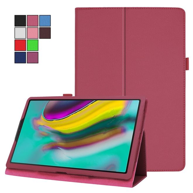 Samsung Galaxy Tab A 10.1 (2019) Hülle - Leder Case mit Litchitextur - rosa